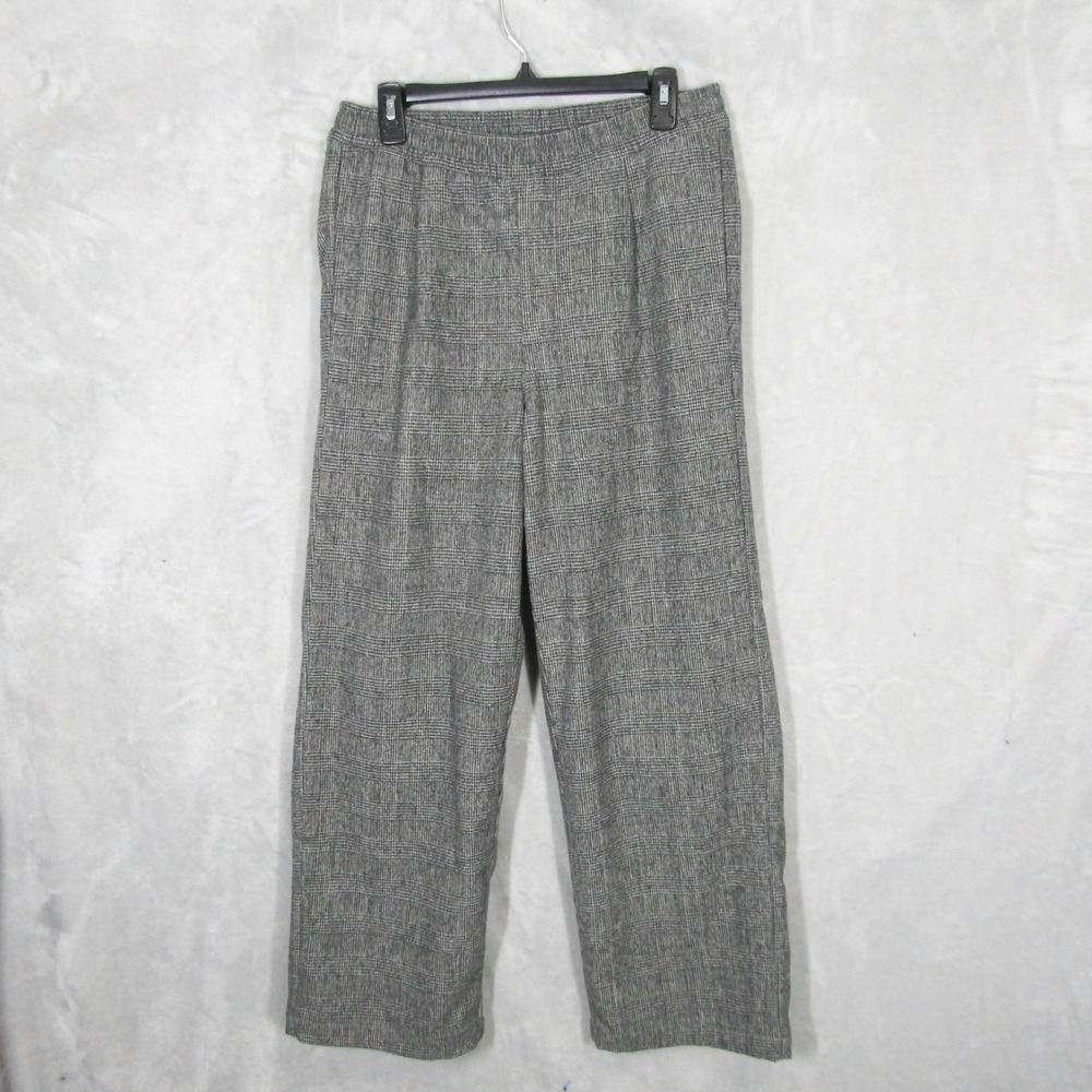 OBEY Women's Plaid Wide Leg Pants Size Small Elastic Waist Casual Trousers Thick
